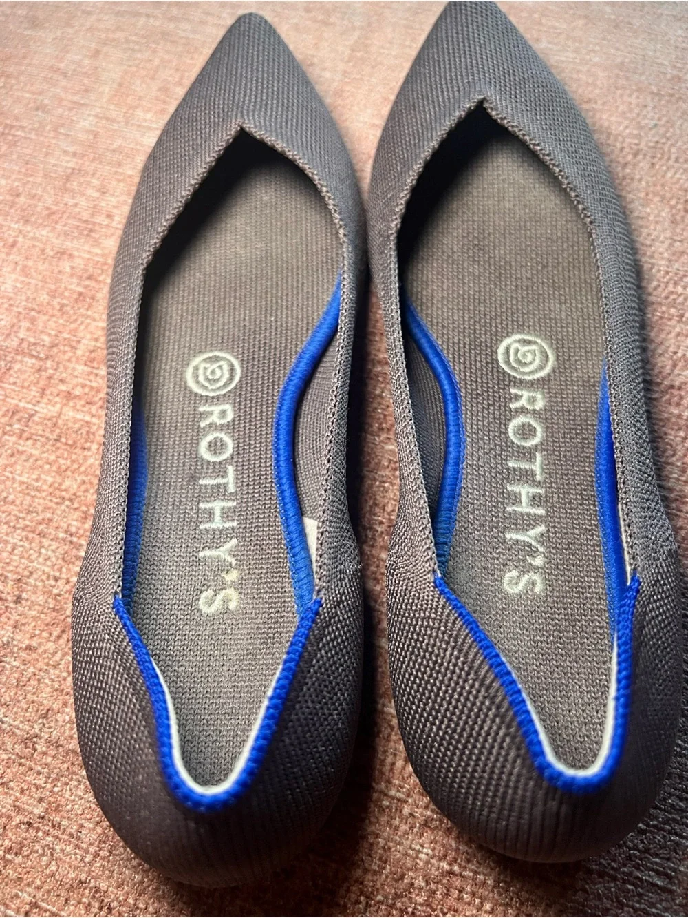 Rothy's The Point II Women’s Size 7 Pointed Knit Ballet Flat in Charcoal Gray
